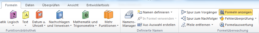 formeln anzeigen